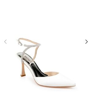 Badgley Mischka White Heels with Silver Accents